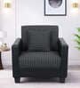 Baley Fabric 1 Seater Sofa In Lama Black Colour