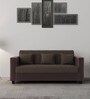 By Mintwud from Pepperfry Baley Fabric 3 Seater Sofa In Lama brown Colour