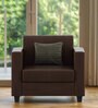 Baley Leatherette 1 Seater Sofa in Dark Brown Colour