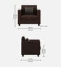 Baley Leatherette 1 Seater Sofa in Dark Brown Colour