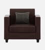 Baley Leatherette 1 Seater Sofa in Dark Brown Colour