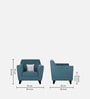 Bali Fabric 1 Seater Sofa in Blue Colour