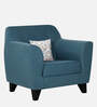 Bali Fabric 1 Seater Sofa in Blue Colour