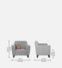 Bali Velvet 1 Seater Sofa in Grey Colour