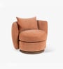 Balish Barrel Revolving Chair In Walnut Finish