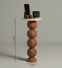 Ball Pack Marble Top End Table In Brown Colour