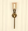 Ball Wall Lamp Brass Antique Finish with Chimney Crackled Glass Golden Luster Shade