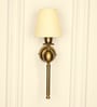 Ball Wall Lamp Brass Antique Finish with Cream Shade