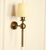 Ball Wall Lamp Brass Antique Finish with Cream Shade