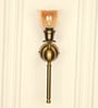 Ball Wall Lamp Brass Antique Finish with Cup Glass Golden Luster Shade