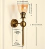 Ball Wall Lamp Brass Antique Finish with Cup Glass Golden Luster Shade