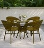 Ballarat Wicker Table And Chair Set ( With 4 Chairs ) In Brown Finish