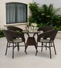 Ballarat Wicker Table And Chair Set ( With 4 Chairs ) In Brown Finish