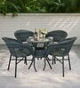 Ballarat Wicker Table And Chair Set ( With 4 Chairs ) In Grey Finish