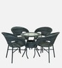 Ballarat Wicker Table And Chair Set ( With 4 Chairs ) In Grey Finish