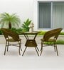 Ballarat Wicker Table And Chair Set In Beige Dual Tone Finish