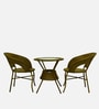 Ballarat Wicker Table And Chair Set In Beige Dual Tone Finish