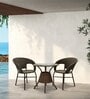 Ballarat Wicker Table And Chair Set In ( With 2 Chairs ) Brown Finish