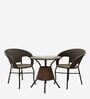Ballarat Wicker Table And Chair Set In ( With 2 Chairs ) Brown Finish