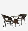 Ballarat Wicker Table And Chair Set In ( With 2 Chairs ) Brown Finish