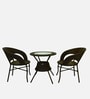 Ballarat Wicker Table And Chair Set ( With 2 Chairs ) In Brown Finish