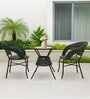 Ballarat Wicker Table And Chair Set ( With 2 Chairs ) In Grey Finish