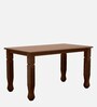 Bally Solid Wood 6 Seater Dining Set in RT Medium Brown Finish