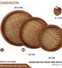 Bamboo Base Acacia Wood Round Chatai Trays Set of Three