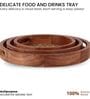 Bamboo Base Acacia Wood Round Chatai Trays Set of Three