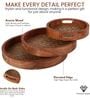Bamboo Base Acacia Wood Round Chatai Trays Set of Three