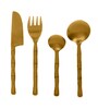 Bamboo Elegance Gold  Stainless Steel (Set of 16) Cutlery  Set