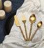Bamboo Elegance Gold  Stainless Steel (Set of 16) Cutlery  Set