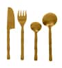 Bamboo Elegance Gold Stainless Steel (Set of 24) Cutlery  Set