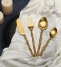 Bamboo Elegance Gold Stainless Steel (Set of 24) Cutlery  Set