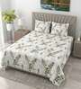 Bamboo Green Metro 186 TC Cotton King Bedsheet With 2 Pillow Covers