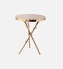 Bamboo Metal End Table in Silver Colour