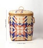Bamboo Multi Storage Basket,Wicker Laundry Basket With Lid-Medium