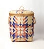 Bamboo Multi Storage Basket,Wicker Laundry Basket With Lid-Medium