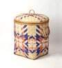 Bamboo Multi Storage Basket,Wicker Laundry Basket With Lid-Medium