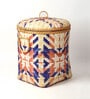 Bamboo Multi Storage Basket,Wicker Laundry Basket With Lid-Medium