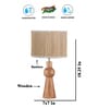 Bamboo table lamp with wood base -(7X18.25 inches)