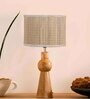 Bamboo table lamp with wood base -(7X18.25 inches)