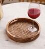 Bambusa Round Brown Wood Serving Tray