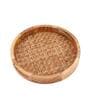 Bambusa Round Brown Wood Serving Tray