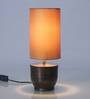 Inverted Gold Fabric Shade Table Lamp With Metal Base