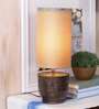 Inverted Gold Fabric Shade Table Lamp With Metal Base