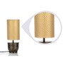 Inverted Gold Fabric Shade Table Lamp With Metal Base