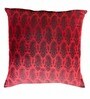 Red Traditional Banarasi Jaquard Booti Silk 16 x 16 Inches Cushion Covers (Set of 2)