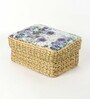 (1Pc) Blue Seagrass Handmade Eco-Friendly Storage Box & Organiser