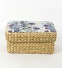 (1Pc) Blue Seagrass Handmade Eco-Friendly Storage Box & Organiser
